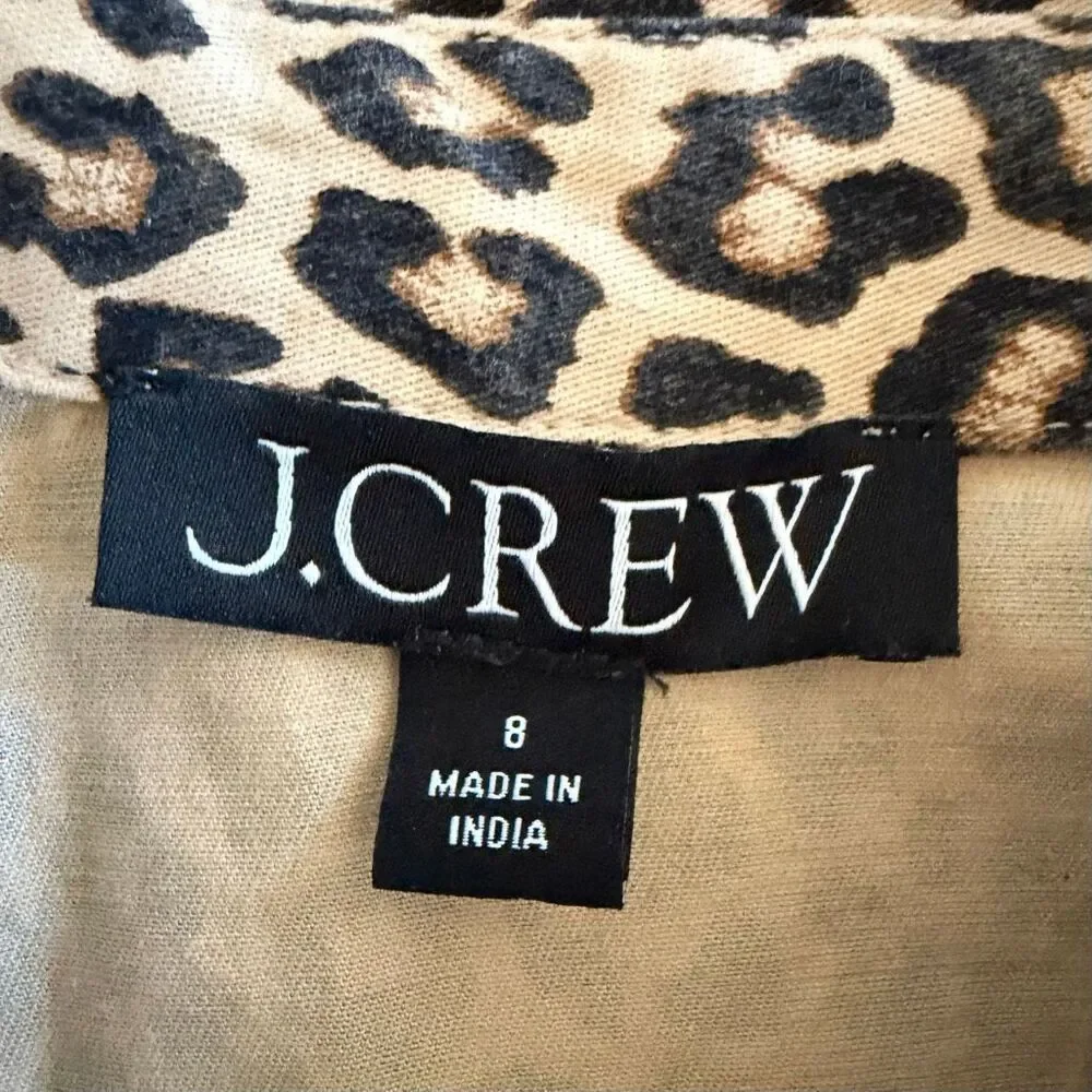 J. Crew A-line Shirt-Dress in Leopard Chino Size 8